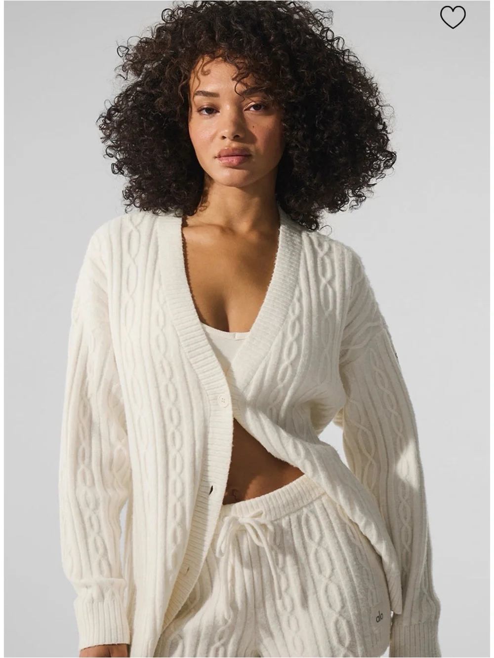 ALO Cable knit winter bliss cardigan - ivory - worn once